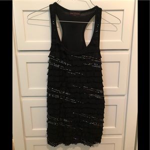 Black tank with silver sequins